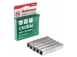 Скобы для степлера Hammer Flex 215-015 закален. 12мм, сечение 0,75мм, длина 11,3мм (тип 53),1000шт.
