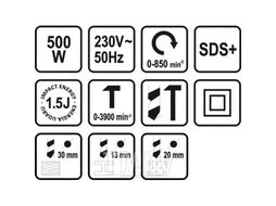 Перфоратор SDS PLUS 500W, 1.5J Sthor 79049