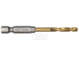 Сверло по металлу RedHEX HSS-G TiN. 4мм (10шт) MILWAUKEE 4932478178