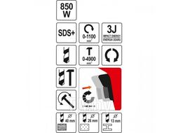 Перфоратор SDS PLUS 850Вт Yato YT-82120