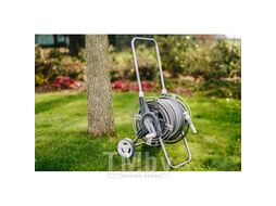 Шланг поливочный 1/2 50м с пистолетом и коннекторами на тележке WHITE SILVER PLUS Bradas WL-W2B50