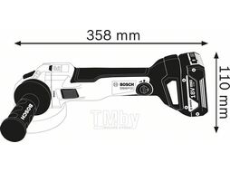 УШМ (болгарка) аккумуляторная BOSCH GWS 18V-10 C L-BOXX (18.0 В, 2 акк., 5.0 А/ч, Li-Ion, диск 125х22.0 мм)