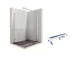 Комплект душевого ограждения с линейным трапом Ambassador Set 10011104R-ST1, 120 х 90 см