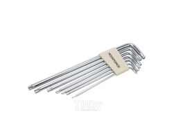 Набор ключей TORX Г-образных экстра длинных с отверстием 7пр.(Т10Н, Т15Н, Т20Н, Т25Н, Т27Н, Т30Н, Т40Н) в пластиковом держателе Rock FORCE RF-5071TXL