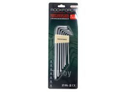 Набор ключей TORX Г-образных экстра длинных с отверстием 7пр.(Т10Н, Т15Н, Т20Н, Т25Н, Т27Н, Т30Н, Т40Н) в пластиковом держателе Rock FORCE RF-5071TXL