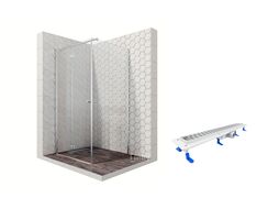 Комплект душевого ограждения с линейным трапом Ambassador Set 12011105L-ST2, 90 х 90 см