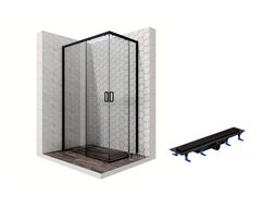 Комплект душевого ограждения с линейным трапом Ambassador Set 11011205L-ST5, 120 х 80 см