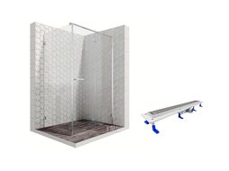 Комплект душевого ограждения с линейным трапом Ambassador Set 10011104R-ST3, 120 х 90 см