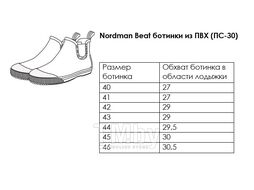 Полусапоги ПВХ мужские Nordman Beat, черный с серой подошвой ПС-30 р.41 (ботинки мужские из ПВХ с эластичной вставкой)