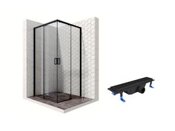 Комплект душевого ограждения с линейным трапом Ambassador Set 11011203-ST2, 90 х 90 см
