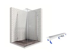 Комплект душевого ограждения с линейным трапом Ambassador Set 10011102R-ST8, 100 х 100 см