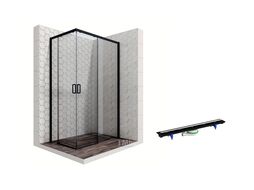 Комплект душевого ограждения с линейным трапом Ambassador Set 11011205R-PR1, 120 х 80 см