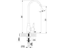 Моно-cмеситель для питьевой воды (Lt) D25 бронза LM4840B Lemark