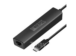 Хаб USB Ginzzu GR-765UB TYPE C, 3xUSB3.0, GIGA LAN 1000Mb/s, металл