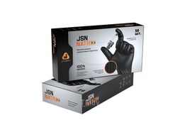 Черные нескользящие одноразовые нитриловые перчатки JSN NATRIX, размер M,уп.50 шт. Jeta Safety JSN50NATRIXBL08-M