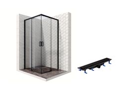 Комплект душевого ограждения с линейным трапом Ambassador Set 11011203-ST5, 90 х 90 см