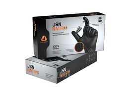 Черные нескользящие одноразовые нитриловые перчатки JSN NATRIX,размер XL, уп.50шт Jeta Safety JSN50NATRIXBL10-XL
