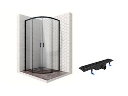 Комплект душевого ограждения с линейным трапом Ambassador Set 11011201-ST3, 90 х 90 см