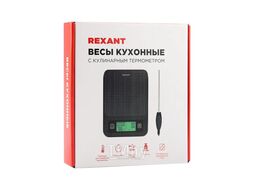 Весы кухонные электронные, платформа из нержавеющей стали/термощуп/до 3 кг REXANT 72-1011