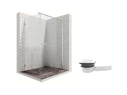 Комплект душевого ограждения с точечным трапом Ambassador Set 10011104R-MA1, 120 х 90 см
