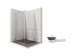 Комплект душевого ограждения с точечным трапом Ambassador Set 12011105L-MA1, 90 х 90 см