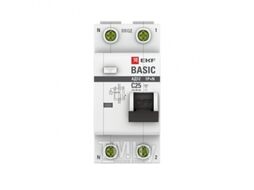 Дифференциальный автомат EKF Basic АД-12 1P+N 25А 30мА АС C / DA12-25-30-bas