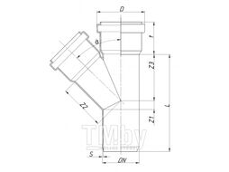 Тройник Ostendorf ПП HTEA 110/90x45