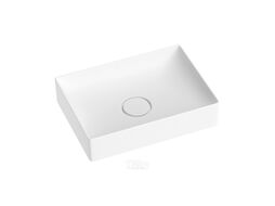 Накладная раковина Wellsee Pure BY Wellsee 150704000 (50*36 см, прямоугольная, без отверстия под смеситель, керамический клапан, матовый белый)