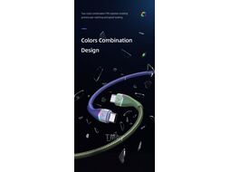 Кабель USB2.0 AM - Type-C USAMS U77 3A With Colorful Light 1.2м синий SJ542USB02