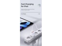 Сетевое зарядное устройство USAMS T37 2xUSB (Type-A+Type-C) 20W белое (EU) CC128TC02