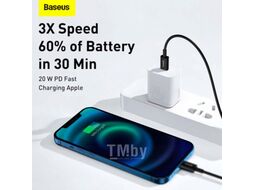 Кабель Lightning Baseus Superior Series быстрая зарядка Type-C to iP PD 20W 1.0м черный CATLYS-A01