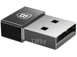 Переходник Baseus USB А Male to Type-C Female 2.4A черный CATJQ-A01