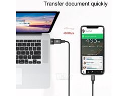 Переходник Baseus USB А Male to Type-C Female 2.4A черный CATJQ-A01