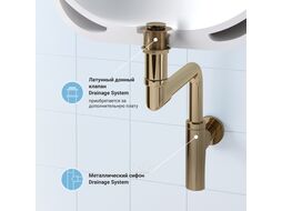 Сифон для раковины Wellsee Drainage System 182126000 (d 32 мм (1 1/4"); длина 328-358 мм; золото)