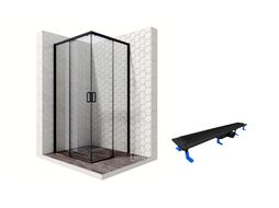 Комплект душевого ограждения с линейным трапом Ambassador Set 11011203-ST9, 90 х 90 см