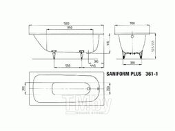Ванна стальная Kaldewei Saniform Plus (361-1) 150x70 (111600010001)