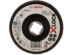 Шлифкруг лепестковый Best for Metal X571 D125 G80 X-LOCK (угл.пластик) 2.608.621.769 BOSCH