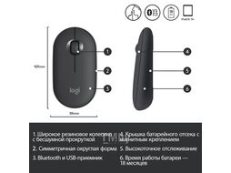 Мышь Logitech M350 Pebble 910-005718 Graphite