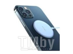 Беспроводное зарядное устройство USAMS US-CD160 Magsafe (iphone 12 и выше) с кабелем серебро
