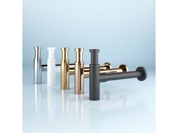 Сифон для раковины Wellsee Drainage System 182120000 (d 32 мм (1 1/4"); длина 346-371 мм; матовый черный)