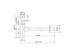 Сифон для раковины Wellsee Drainage System 182120000 (d 32 мм (1 1/4"); длина 346-371 мм; матовый черный)
