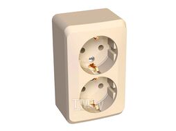 Розетка О/У двойная с заземлением без шторок 16А 250B, КРЕМОВЫЙ ЭТЮД Schneider Electric PA16-007K