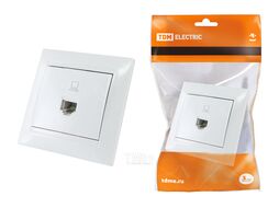 Розетка компьютерная RJ45 белая "Лама" TDM SQ1815-0016