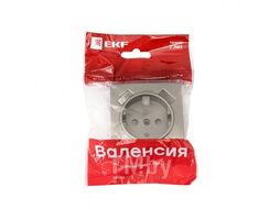 Лицевая панель розетки Валенсия 1-местной с/з 16А кашемир с защ. штор. с 2 USB 2,1А EKF PROxima