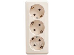 Розетка O/У тройная с заземлением без шторок 16А 250B, КРЕМ ЭТЮД Schneider Electric PA16-011K