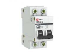 Выключатель автоматический EKF ВА 47-29 2P 20A (C) 4.5кА / mcb4729-2-20C