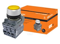 Кнопка MP1-21Y(LED) в сборе d22мм/24В 1з+1р желтая TDM SQ0747-0019