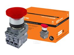 Кнопка грибовидная МРМ1-10R в сборе d40мм 1з+1р красная TDM SQ0747-0029