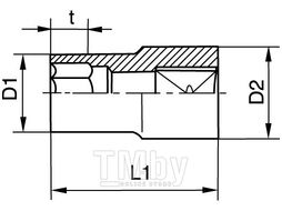 Торцевой ключ 1/2, SW26, короткий, 12 граней Wurth 712133126