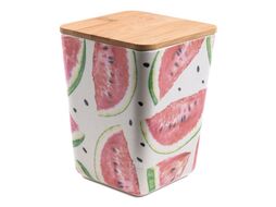Банка для сыпучих продуктов бамбуковая "Арбуз" 11x11x14,5 см Fresca